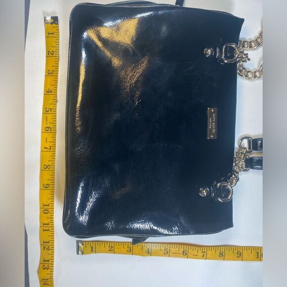 Kate Spade Black Patent Leather Tote with Gold Chain for any occasion - Picture 7 of 16